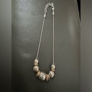 Brighton Necklace sliver and gold mixed on a braided chain